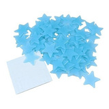 100 Estrelas Azul Neon Fluorescente Adesivo Decoração Teto 