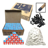 100 Giz Branco + 50 Giz Azul Para Sinuca +10 Ponteira Sinuca
