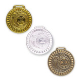 100 Medalhas 55mm H.mérito Ouro Prata Bronze - Aço Com Fita