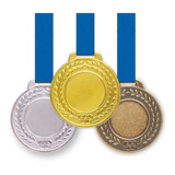 100 Medalhas Metal 44mm Lisa - Ouro Prata Bronze