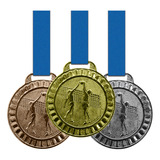 100 Medalhas Vôlei Metal 44mm Ouro Prata Bronze