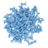 100 Mini Laços De Cetim 2,1 Cm - Azul Bebê - Artesanatos