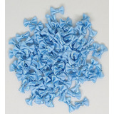 100 Mini Laços De Cetim 2,1 Cm - Azul Bebê - Artesanatos