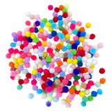 100 Mini Pompom Cores Bolinha Poliéster 1 Cm + Brinde