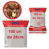 100 Palito Pirulito 14 Cm + 100 Palito 28 Cm Cristal Bwb