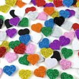 100 Piercings Adesivos Pet Eva Com Glitter Coração P Cor Sortido Adesivo Pet Coração