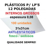 100 Plásticos Internos 0,08 Grossos Antiestáticos Lp Vinil