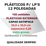 100 Plásticos P/ Lp Vinil Capa Gatefold Externos 0,20 Grosso
