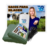 100 Saco Para Silagem 52x110 C/200 Micras + 100 Abraçadeiras