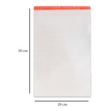 100 Sacos Transparente C/ Aba Adesiva 20x30 Com Cola