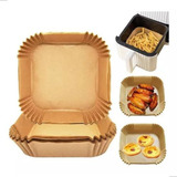 100 Unidade Forma Quadrada De Papel P/ Airfryer Descartável 