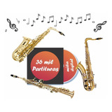 10000 Partituras De Sax Saxofone 3000 Playback Frete Grátis