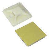 100x Fixador Autoadesivo Natural 30x30mm