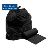 100x Sacos De Lixo Reforçado 100 Litros Resistente Especial Descartável Preto 75x90cm