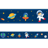 10faixas Decorativa Adesivo Border Astronauta Planeta Espaço
