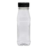 10un Garrafa Plástica 200ml Transp. C/ Tampa Preta Usicomp F