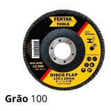 10x Disco Flap 115mm X 22mm 4.1/2 Madeira E Aço Cônico Cor Grão 100