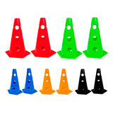 10x Mini Cone Sinalização Esportivo 23cm Agilidade Furado