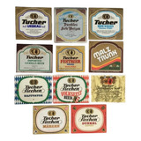 11 Rótulos Antigos Cerveja Tucher Originais - Sem Uso