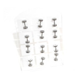 12 Alargadores Falsos Aço Inox Prata 6 Mm Furo Brinco Comum
