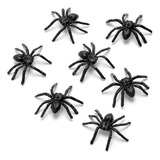 12 Aranha De Borracha Pegadinha Amigo Para Festa Halloween Cor Preto