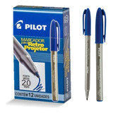 12 Caneta Marcador Retroprojetor Ponta 2.0mm Pilot