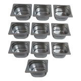 12 Cubas Gastronômica Gn 1/6 100mm Inox Sem Tampa Buffet