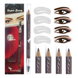 12 Kits Universal Sobrancelhas Moldes E Escova Atacado