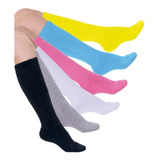 12 Prs Meia Aeróbica 3/4 Fitness 58cm Coloridas Academia