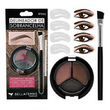 12 Sexteto Sobrancelhas, 4 Sombras, Pincel, Fixador Atacado