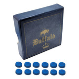 12 Solas De Couro 12mm Para Tacos De Sinuca / Bilhar Cor Azul