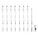 12 Unid. Lápis Madeira Branco Com Apontador Marcar Botox