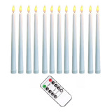 12 Velas Cônicas Led Longas Sem Chama