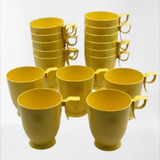 12 Xicara Caneca Acrílica Antiga Retrô Grande