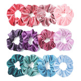 12 Xuxinhas Scrunchie Elástico Rabicó Amarrador Veludo Plush