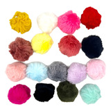 120 Peças - Pompom Pelúcia Com Elástico P/ Montagem 5cm