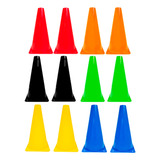 12x Mini Cone Sinalização Esportivo 23cm Agilidade Treino 