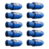 12x Plug Powercon Macho In Linha Azul 20a - Iluminação E Som