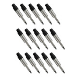 15 Conectores P10 Macho Linha Mono - Wireconex Wc1112 Cor Prateado