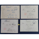 17713 Quatro Envelopes Com Cartas Originais 3º Reich 1943/44