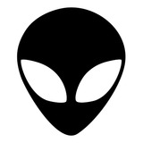 2 Adesivos Vinil Carro - Alien Gray Et 7x6 Cm 