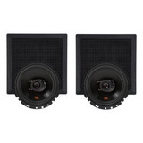 2 Arandela Quadrada Preta Falante Jbl Flex 6 Embutir Teto