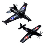 2 Avião Brinquedo Jato Guerra Caça Infantil Plástico Kit Aer