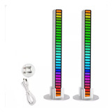2 Barra Led Rgb Gamer Sensor Rítmica Musica C/controle Base