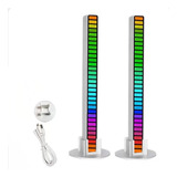 2 Barra Led Rgb Gamer Sensor Rítmica Musica C/controle Base