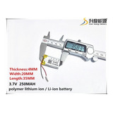 2 Baterias 3,7v 2 Fios 250mah 4mm X 20mm X 35mm 402035