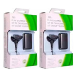 2 Baterias Recarregáveis Para Controle P/ Xbox 360 C/ Cabo