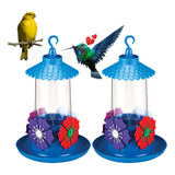 2 Bebedouro Beija Flor Passarinho C/ Bandeija Não Vaza 300ml