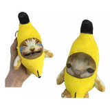 2 Bichos De Pelúcia Algodão Gato Banana Felizes E Chorando