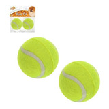 2 Bolas De Tênis Bola Pet Sport Para Cachorro Brinquedo Pet Cor Verde